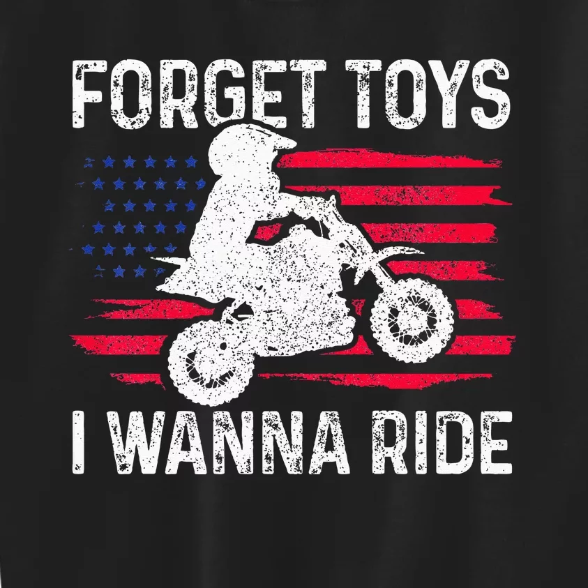 Kids Forget Toys I Wanna Ride Motocross Dirt Bike MX Racing Kids Sweatshirt