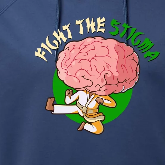 Karate Fight The Stigma Tal Health Awareness Gift Performance Fleece Hoodie