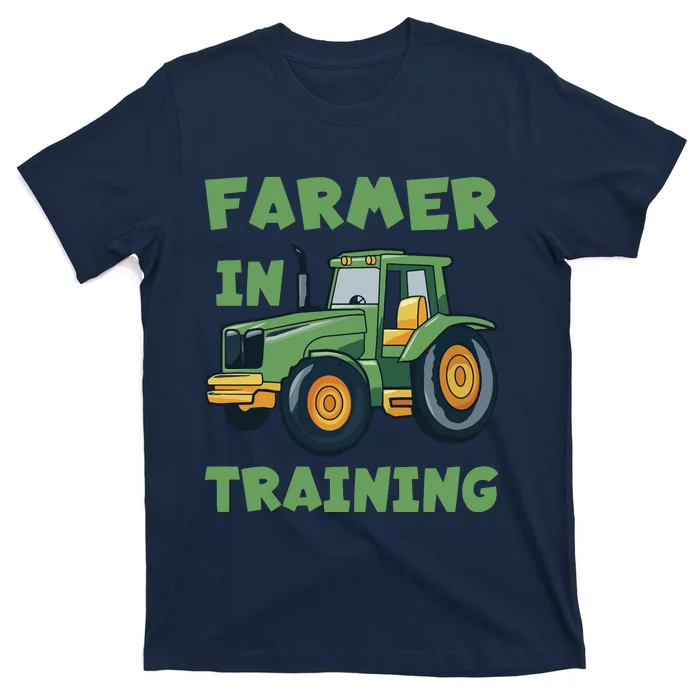 Kids Funny Tractor Boy Farmer In Training Tractor Graphic T-Shirt