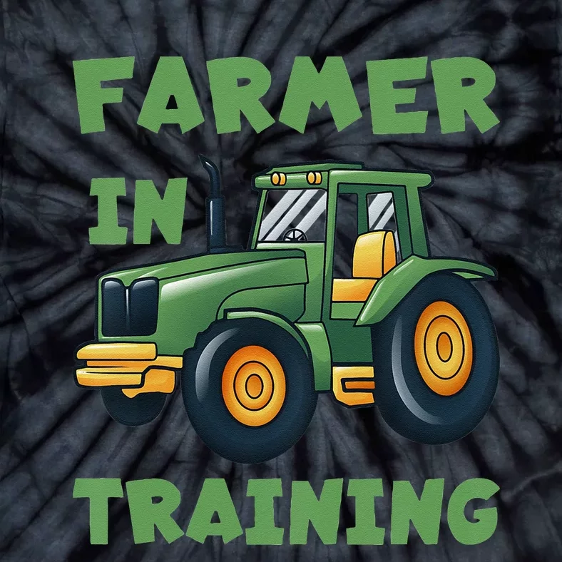 Kids Funny Tractor Boy Farmer In Training Tractor Graphic Tie-Dye T-Shirt