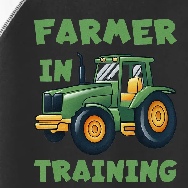 Kids Funny Tractor Boy Farmer In Training Tractor Graphic Toddler Fine Jersey T-Shirt