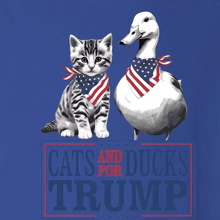 Kittens For Trump 2024 Cats And Ducks For Trump Vance 2024 Cool Gift Toddler Long Sleeve Shirt