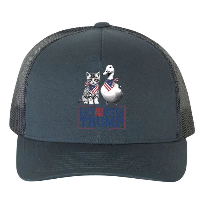 Kittens For Trump 2024 Cats And Ducks For Trump Vance 2024 Cool Gift Yupoong Adult 5-Panel Trucker Hat