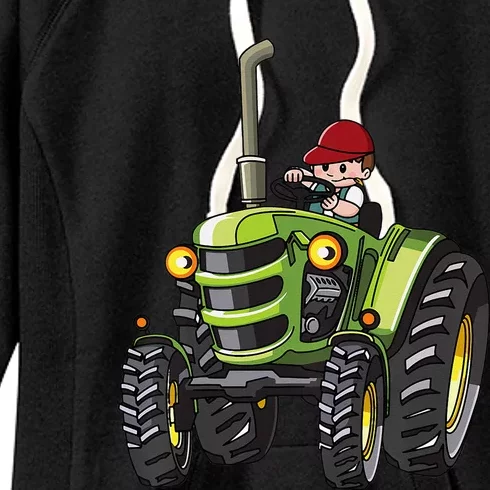 Kids Farm Tractor Boy Future Farmer Mini Tractor Lover Women's Fleece Hoodie