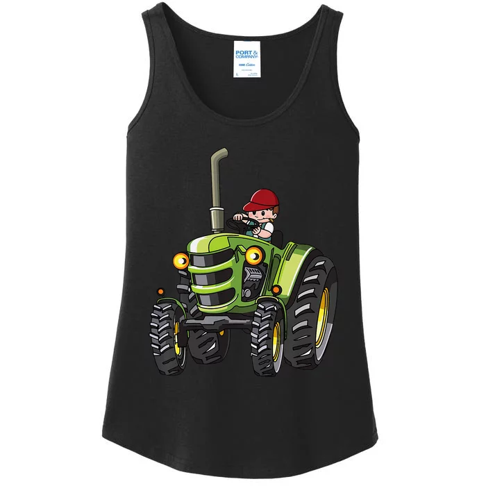 Kids Farm Tractor Boy Future Farmer Mini Tractor Lover Ladies Essential Tank