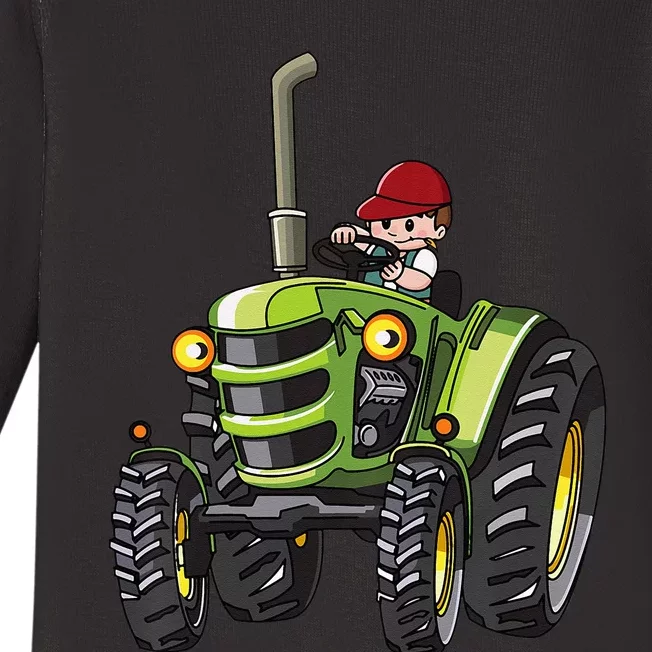 Kids Farm Tractor Boy Future Farmer Mini Tractor Lover Baby Long Sleeve Bodysuit