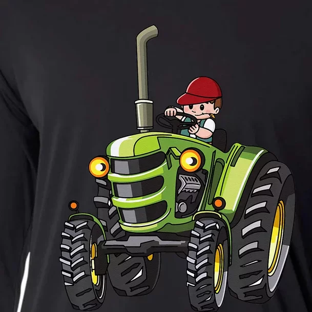 Kids Farm Tractor Boy Future Farmer Mini Tractor Lover Cooling Performance Long Sleeve Crew