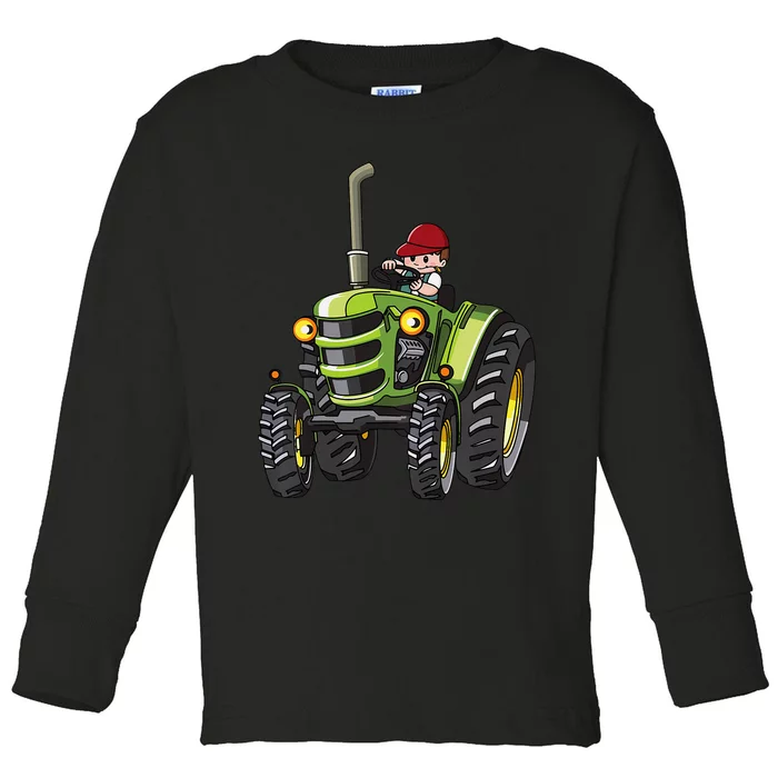 Kids Farm Tractor Boy Future Farmer Mini Tractor Lover Toddler Long Sleeve Shirt