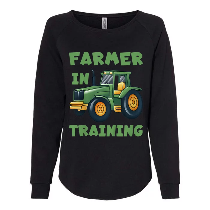 Kids Funny Tractor Boy Farmer In Training Gift Womens California Wash Sweatshirt