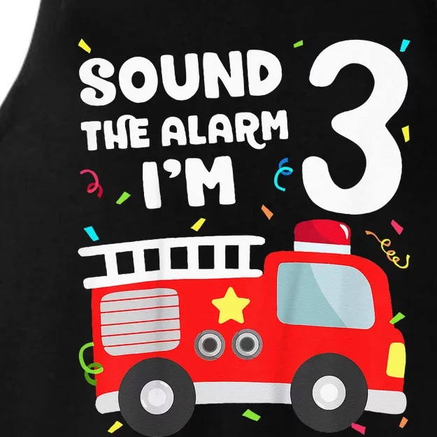 Kids Fire Truck 3rd Birthday Boy Firefighter 3 Year Old Ladies Tri-Blend Wicking Tank