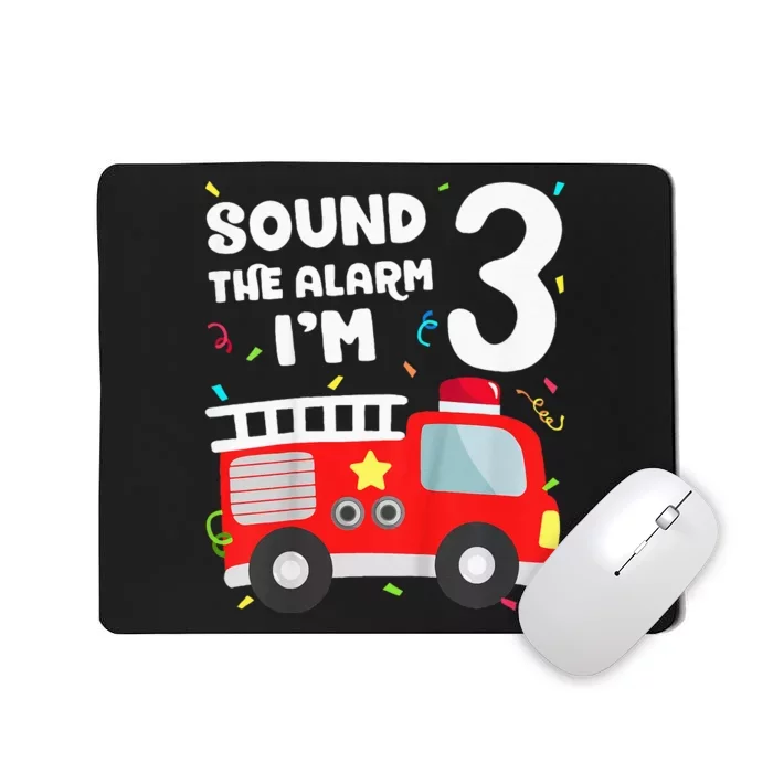 Kids Fire Truck 3rd Birthday Boy Firefighter 3 Year Old Mousepad