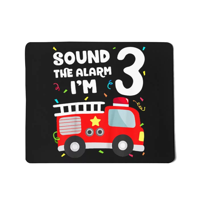 Kids Fire Truck 3rd Birthday Boy Firefighter 3 Year Old Mousepad