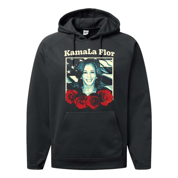 Kamala Flor Todos Con Kamala Harris Latinos For Kamala Performance Fleece Hoodie