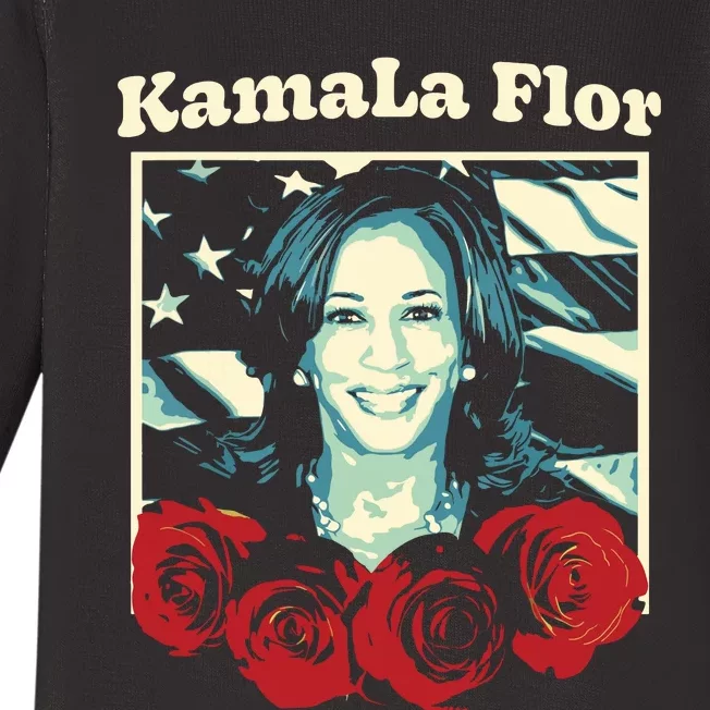 Kamala Flor Todos Con Kamala Harris Latinos For Kamala Baby Long Sleeve Bodysuit