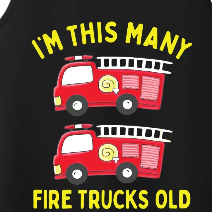 Kids Fire Truck 2nd Birthday Boy Firefighter 2 Two Performance Tank