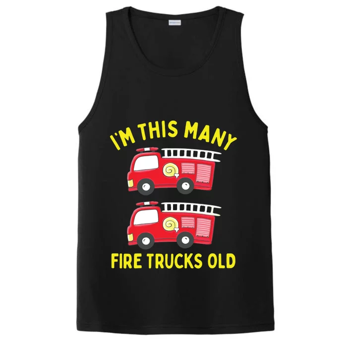 Kids Fire Truck 2nd Birthday Boy Firefighter 2 Two Performance Tank