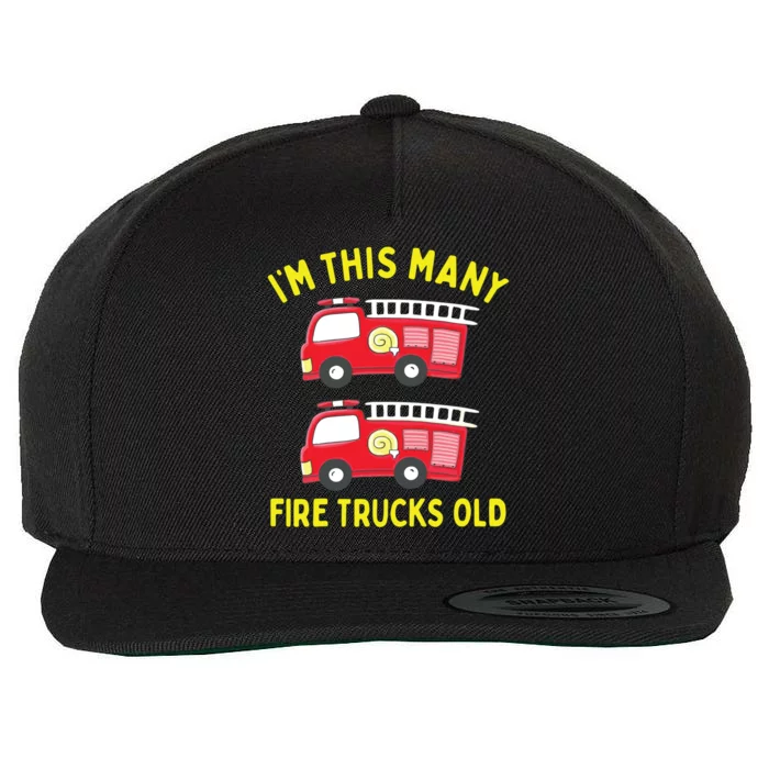 Kids Fire Truck 2nd Birthday Boy Firefighter 2 Two Wool Snapback Cap