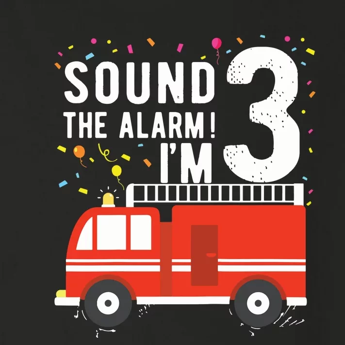 Kids Fire Truck 3rd Birthday Boy 3 Year Old Firefighter Toddler Long Sleeve Shirt