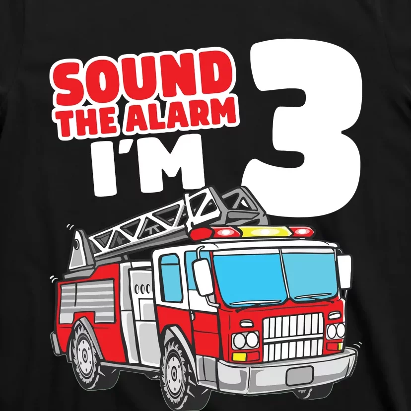 Kids Fire Truck 3 Year Old Firefighter 3rd Birthday Boy T-Shirt