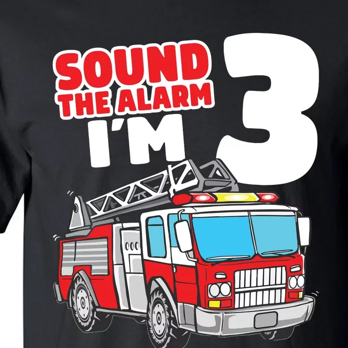 Kids Fire Truck 3 Year Old Firefighter 3rd Birthday Boy Tall T-Shirt