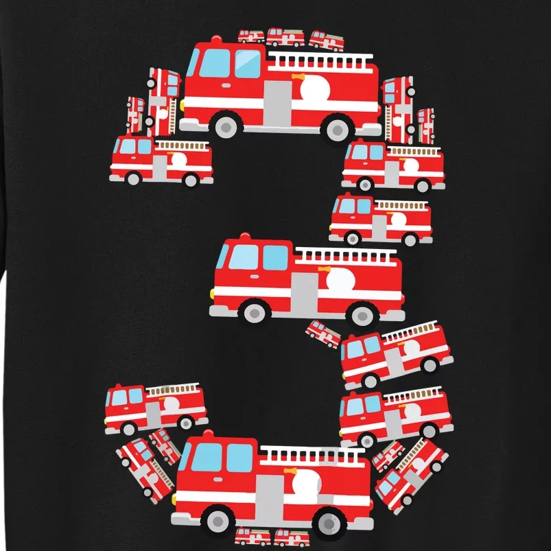 Kids Fire Truck 3rd Birthday Boy 3 Year Old Firefighter Sweatshirt