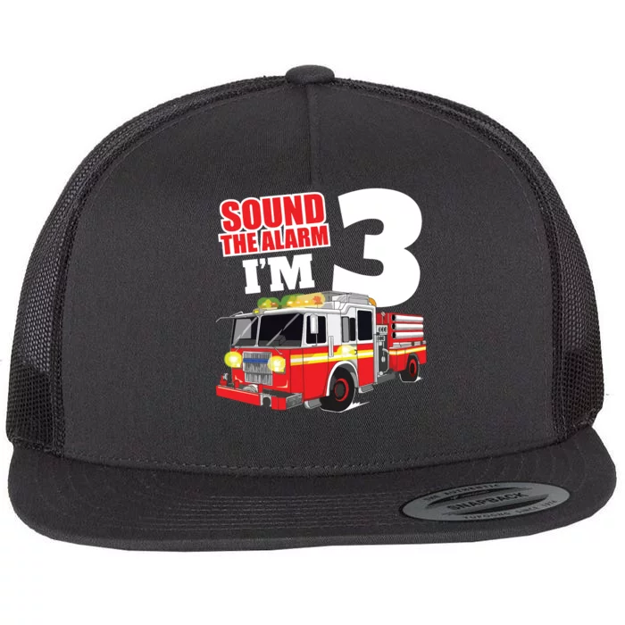 Kids Fire Truck 3rd Birthday Boy Firefighter Flat Bill Trucker Hat