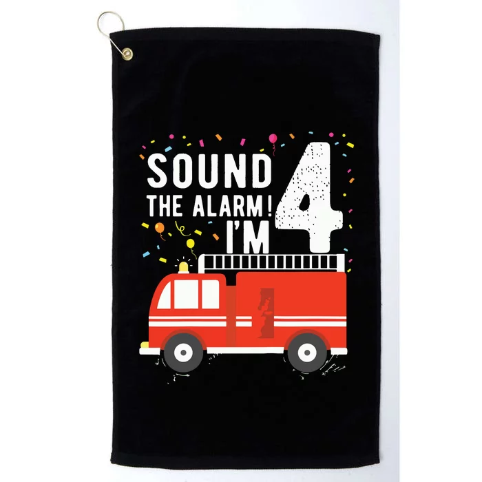 Kids Fire Truck 4th Birthday Boy 4 Year Old Firefighter Platinum Collection Golf Towel