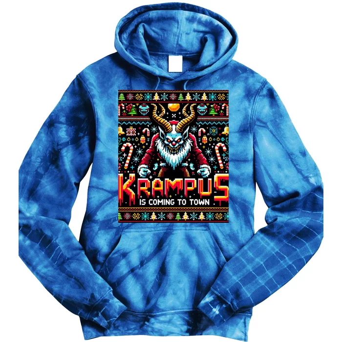 Krampus Funny Ugly Christmas Sweater Gamer Tie Dye Hoodie