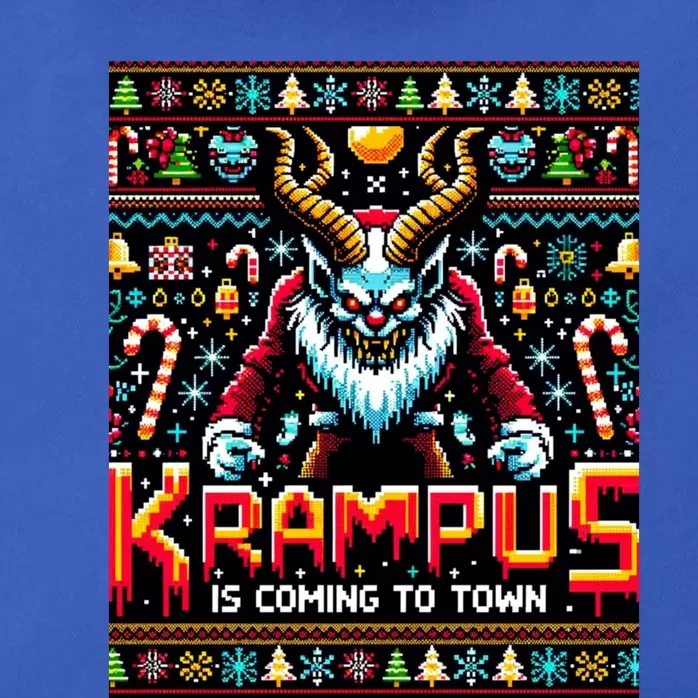 Krampus Funny Ugly Christmas Sweater Gamer Zip Tote Bag