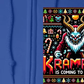 Krampus Funny Ugly Christmas Sweater Gamer Full Zip Hoodie