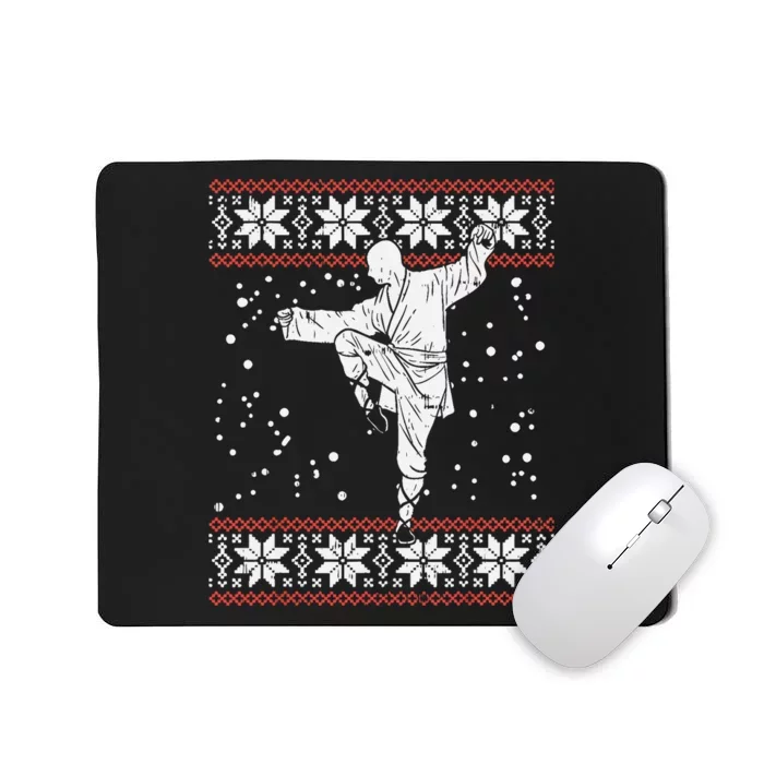 Kung Fu Ugly Christmas Sweater Martial Arts Fighter Mousepad