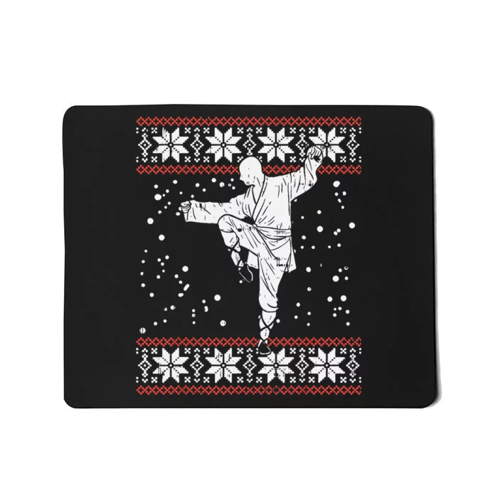 Kung Fu Ugly Christmas Sweater Martial Arts Fighter Mousepad