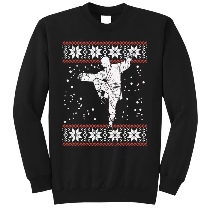 Kung Fu Ugly Christmas Sweater Martial Arts Fighter Tall Sweatshirt