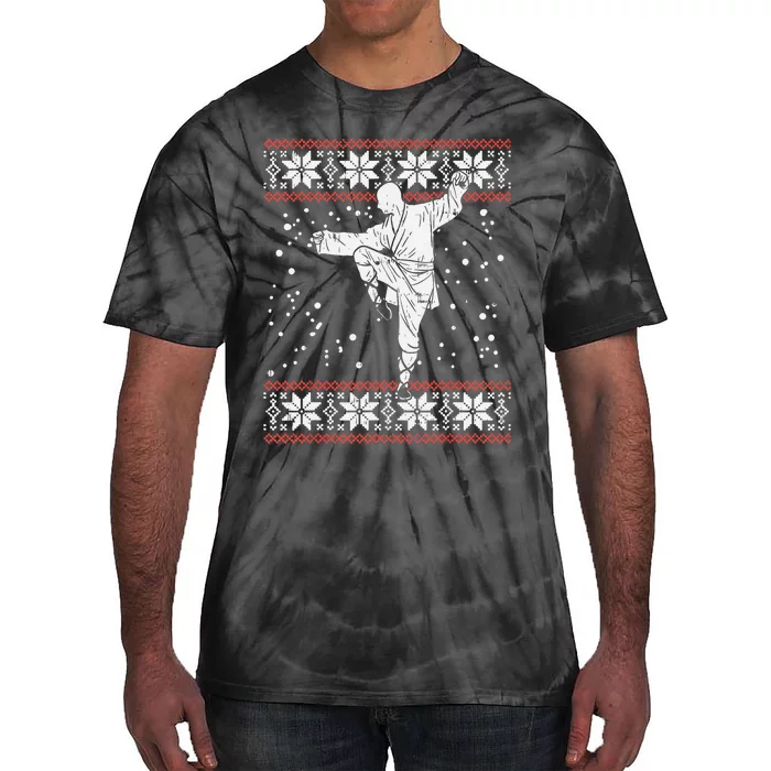 Kung Fu Ugly Christmas Sweater Martial Arts Fighter Tie-Dye T-Shirt