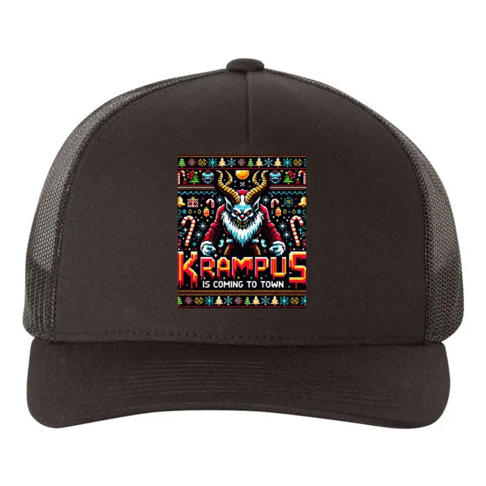 Krampus Funny Ugly Christmas Sweater Gamer Yupoong Adult 5-Panel Trucker Hat