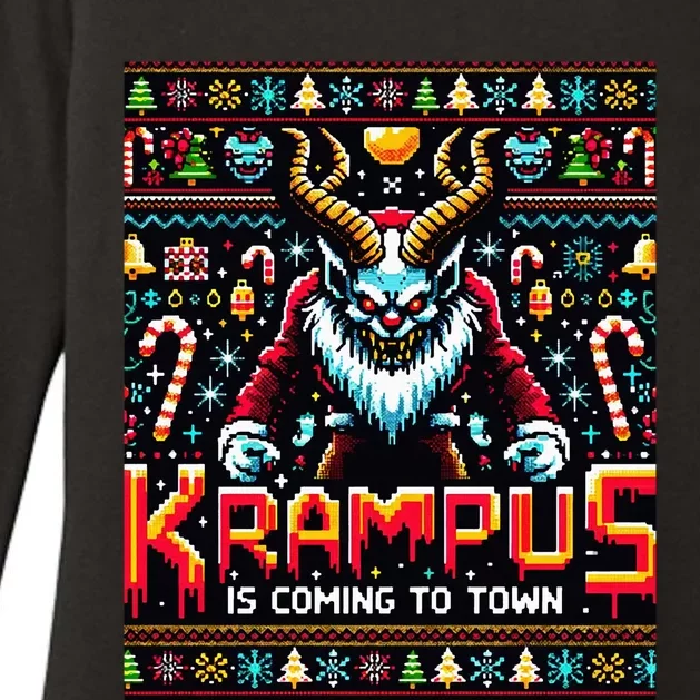 Krampus Funny Ugly Christmas Sweater Gamer Womens CVC Long Sleeve Shirt