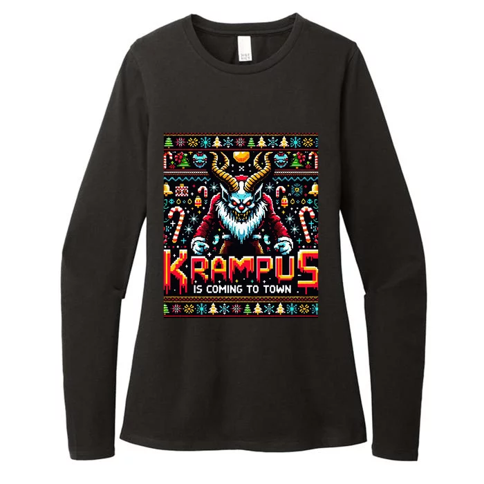 Krampus Funny Ugly Christmas Sweater Gamer Womens CVC Long Sleeve Shirt