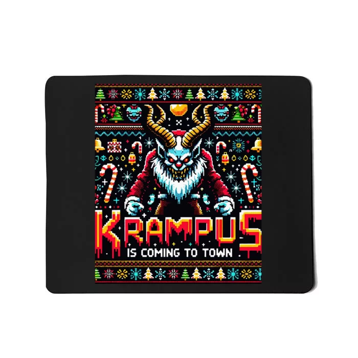 Krampus Funny Ugly Christmas Sweater Gamer Mousepad