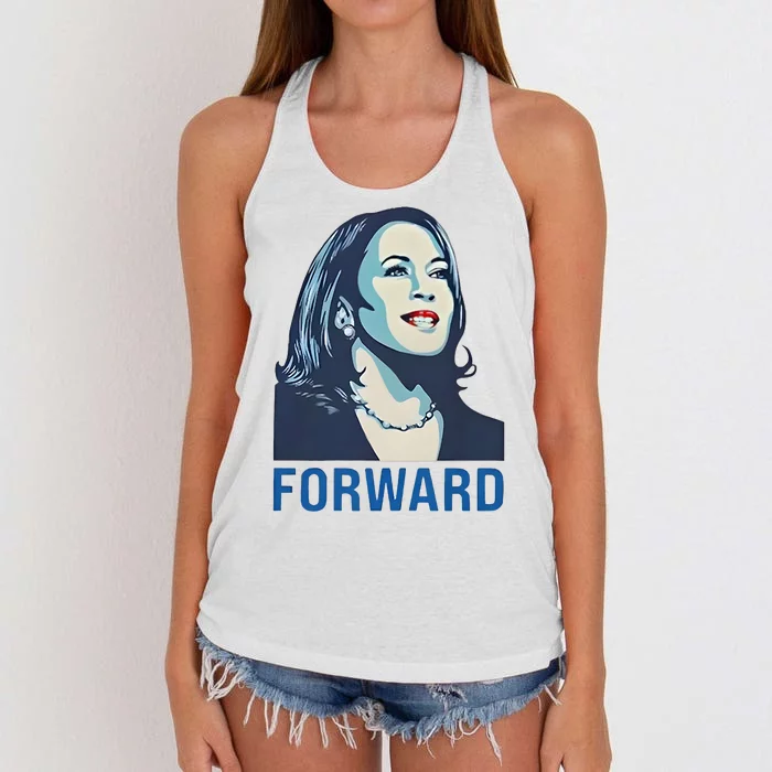 Kamala Forward With 2024 Election President Women's Knotted Racerback Tank