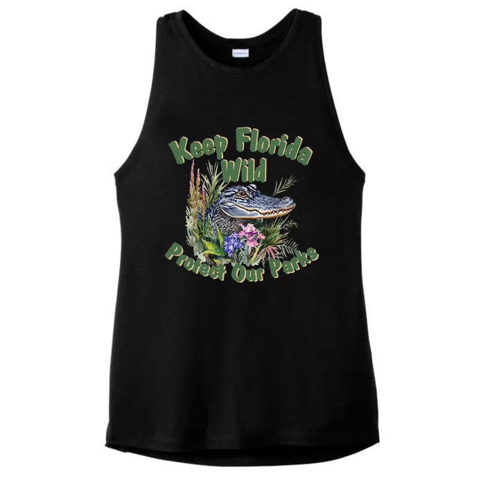 Keep Florida Wild Protect Florida Parks Ladies Tri-Blend Wicking Tank