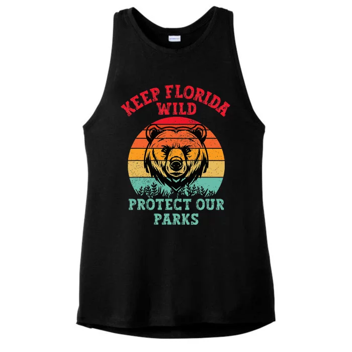 Keep Florida Wild Protect Our Parks Ladies Tri-Blend Wicking Tank