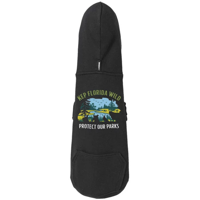 Keep Florida Wild Protect Our Parks Wildlife Graphic Doggie 3-End Fleece Hoodie