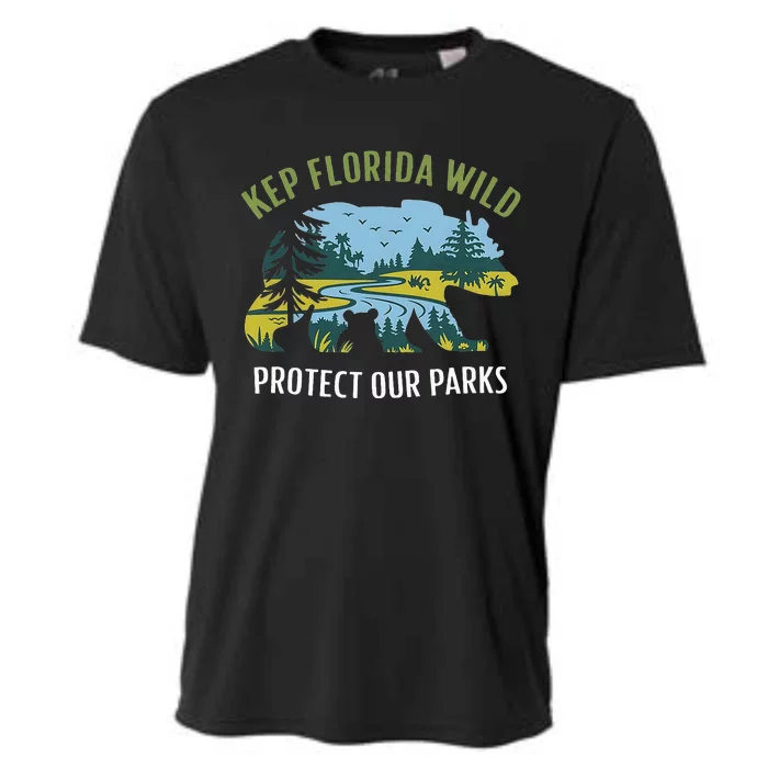 Keep Florida Wild Protect Our Parks Wildlife Graphic Cooling Performance Crew T-Shirt