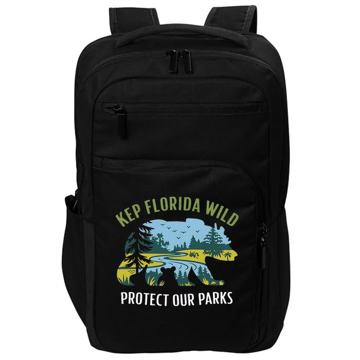 Keep Florida Wild Protect Our Parks Wildlife Graphic Impact Tech Backpack