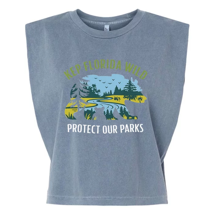 Keep Florida Wild Protect Our Parks Wildlife Graphic Garment-Dyed Women's Muscle Tee