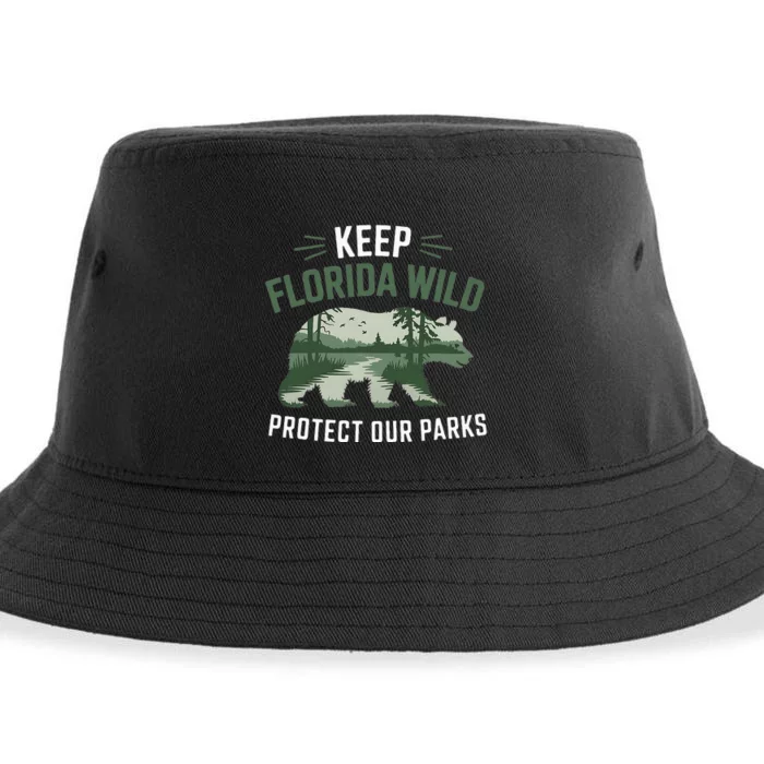 Keep Florida Wild Protect Our Parks Wildlife Graphic Sustainable Bucket Hat