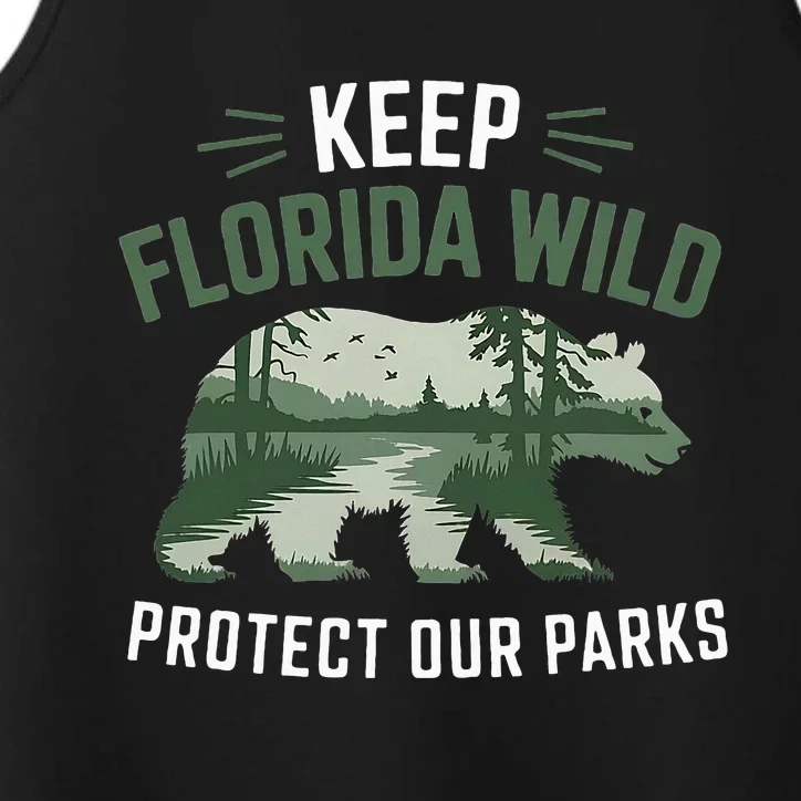 Keep Florida Wild Protect Our Parks Wildlife Graphic Performance Tank