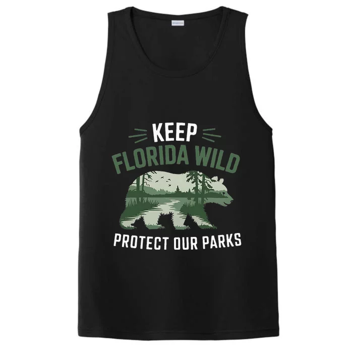 Keep Florida Wild Protect Our Parks Wildlife Graphic Performance Tank