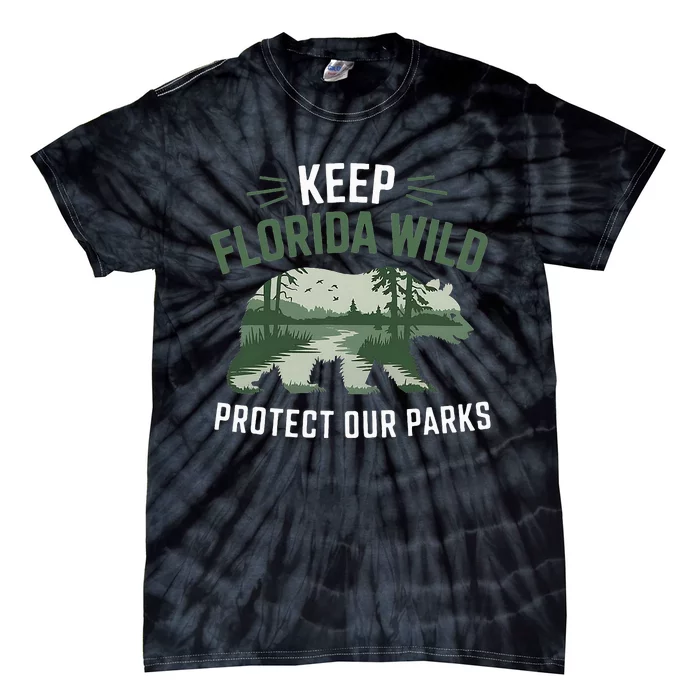 Keep Florida Wild Protect Our Parks Wildlife Graphic Tie-Dye T-Shirt