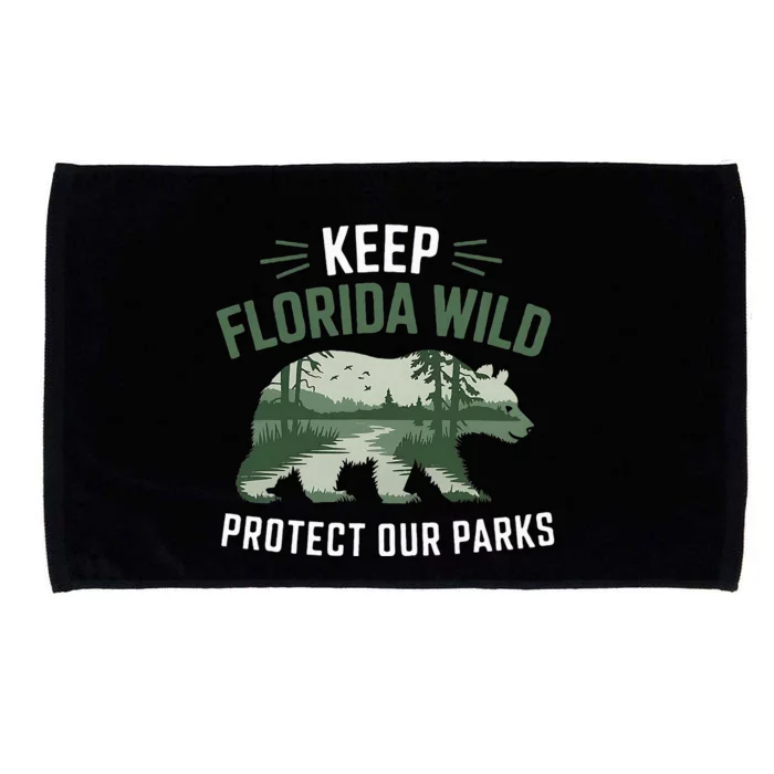 Keep Florida Wild Protect Our Parks Wildlife Graphic Microfiber Hand Towel